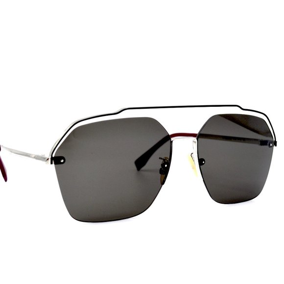 NEW FENDI FF M0032/S SILVER/DARK GREY SUNGLASSES - Picture 1 of 6